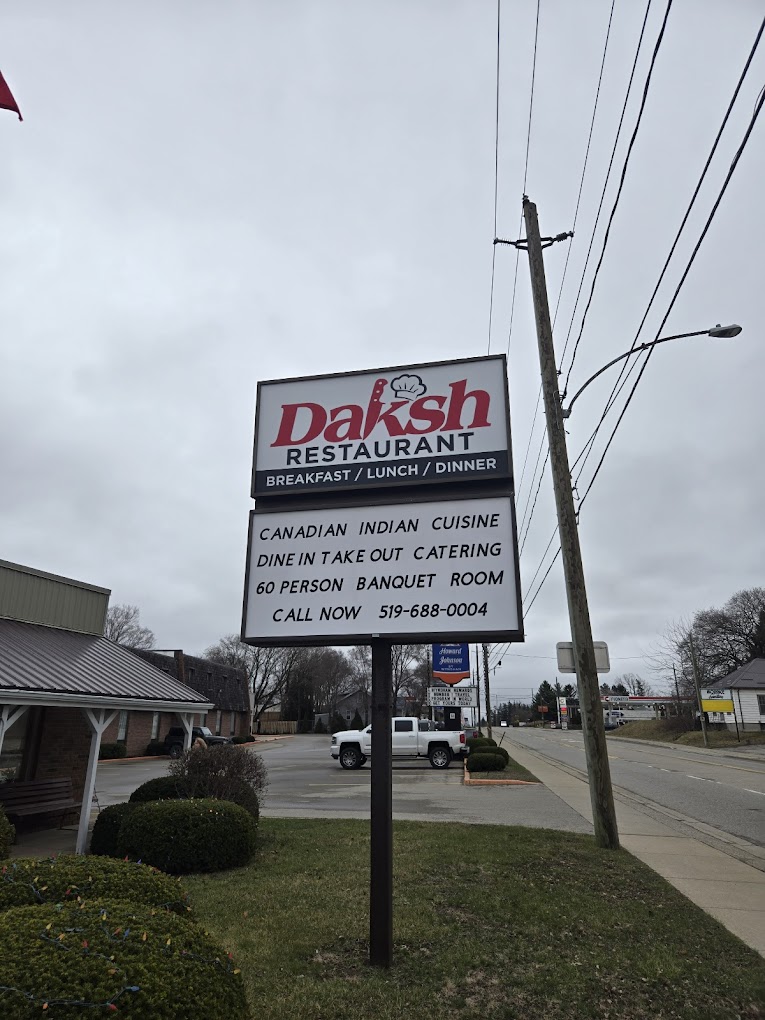 Daksh Family Restaurant storefront on Simcoe Street, Tillsonburg